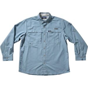 Eddie Bauer Mens‎ 2XL Blue Long Sleeve Fishing Shirt Ripstop Vented Hiking
